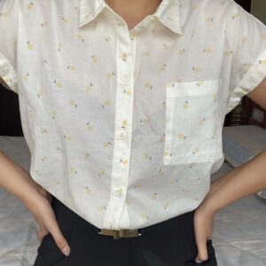 White Lemon-print Shirt