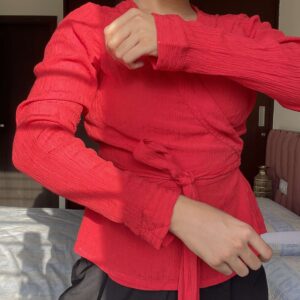Red Wrap-around Top